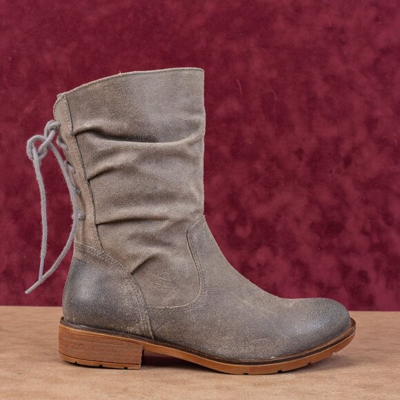 Sofft Women Sharnell Low Distress Grey Suede Back Lace-up Mid Calf boots sz 7 - Picture 3 of 8